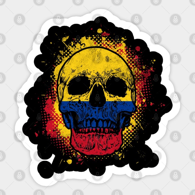 Colombian Flag Skull Sticker by Mila46